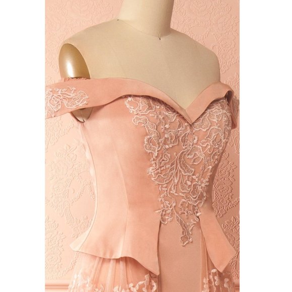 Princess Aurora Inspired Pink Embroidered Lace Gown "Belén" - Picture 5 of 8